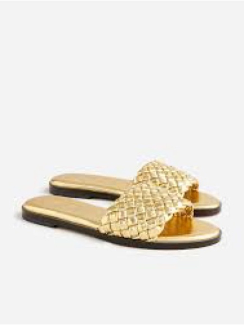 J.Crew Georgina woven sandals in metallic gold leather